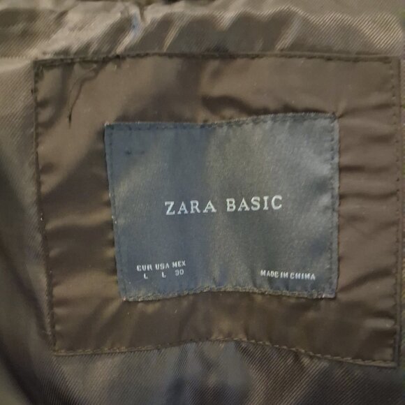 Preowned Zara Basic Black Warm Puffer Coat with Belt Windproof Outerwear - Picture 10 of 14